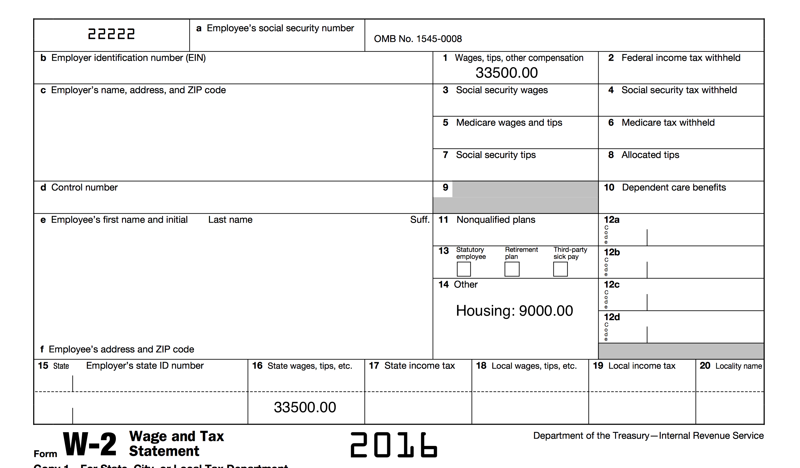 Ministers W-2 Example