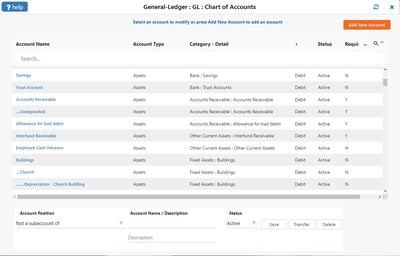 Chart of Accounts