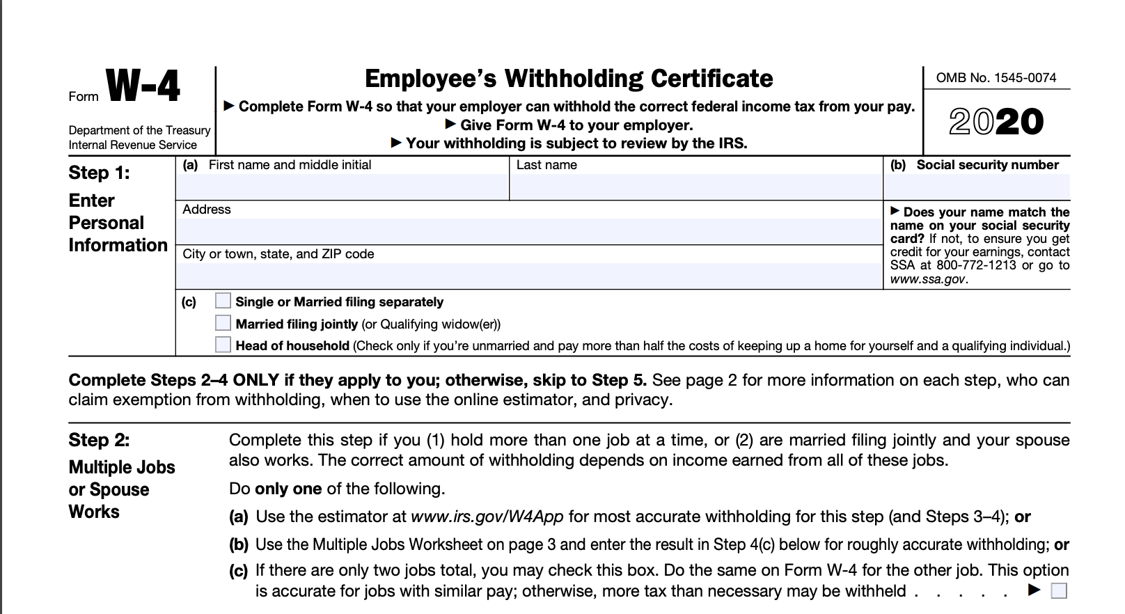 When to create a new W-4 for church and nonprofit employees
