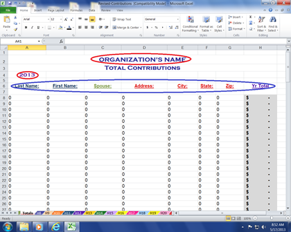 Contribution Tracking Workbook